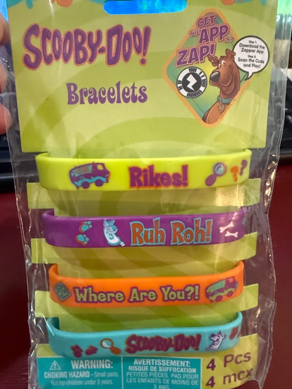 Scooby-Doo Silicone Bracelet Pack - Lime, Purple, Orange, Aqua Ruh Roh!